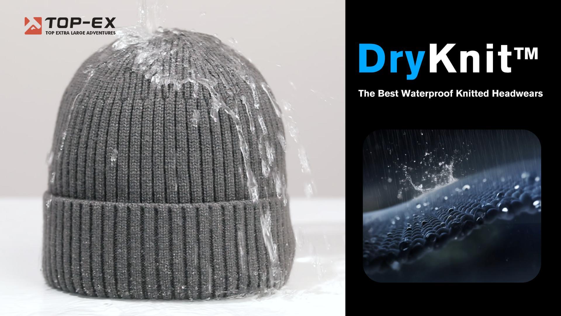 TOP-EX DryKnit™ Waterproof L/XL/XXL Winter Fleece Lined Beanie Hat